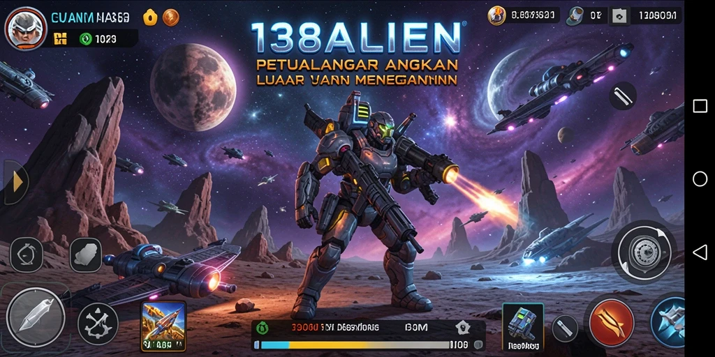 Screenshot permainan <strong>138ALIEN</strong> menampilkan petualangan luar angkasa yang mendebarkan.