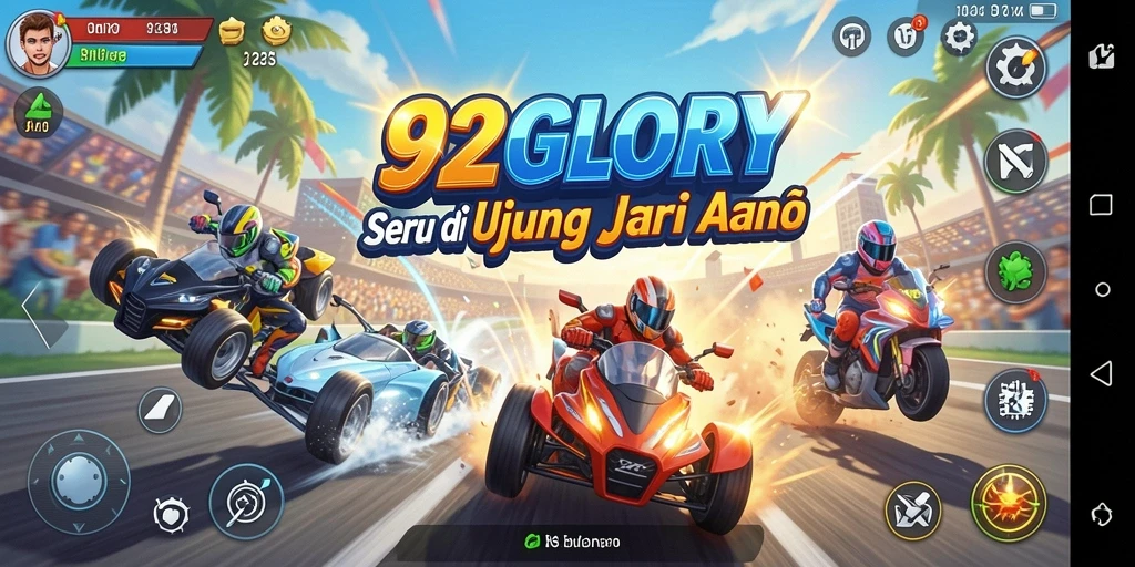Gameplay Racing menegangkan di 92GLORY dengan grafis menakjubkan.