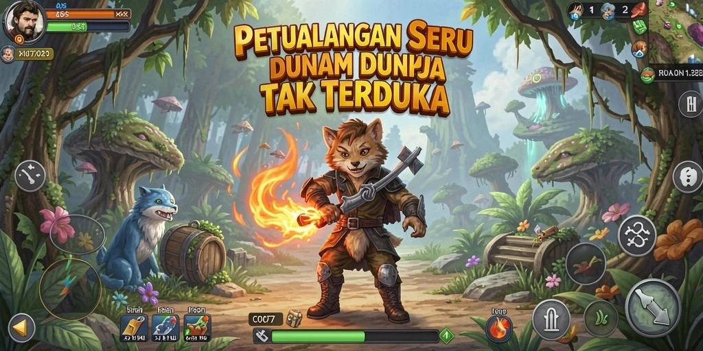 Tangkapan layar C0077 menampilkan aksi petualangan yang mendebarkan.
