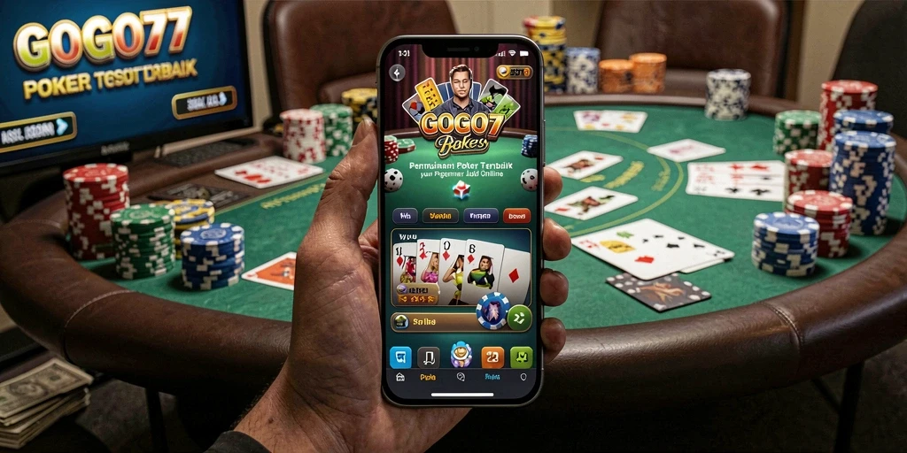 Screenshot GOGO77 menampilkan gameplay seru saat bermain Poker.