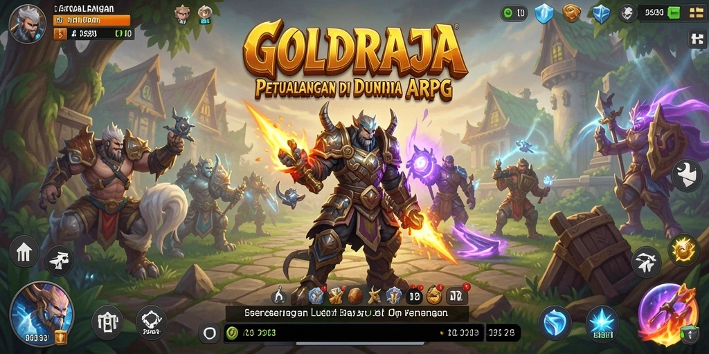Gameplay seru dengan pertarungan epik di dunia GOLDRAJA.