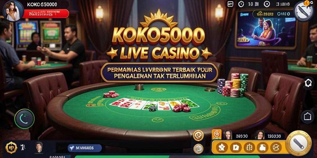 Tampilan gameplay KOKO5000 yang mendebarkan dan interaktif di kasino langsung.