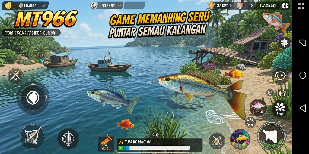 Tampilan gameplay MT966 yang menarik dengan pengalaman memancing nyata.