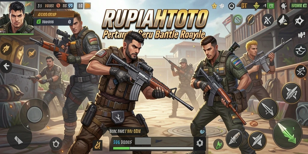 Screenshot gameplay RUPIAHTOTO dengan aksi Battle Royale yang mendebarkan.
