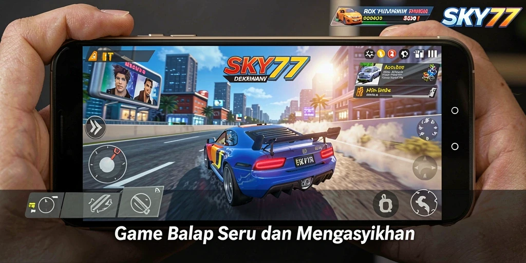 Gambaran gameplay balap yang menegangkan dalam SKY77