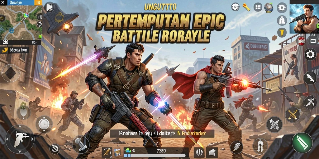 Screenshot UNGUTOTO menampilkan aksi pertempuran yang mendebarkan di medan perang.