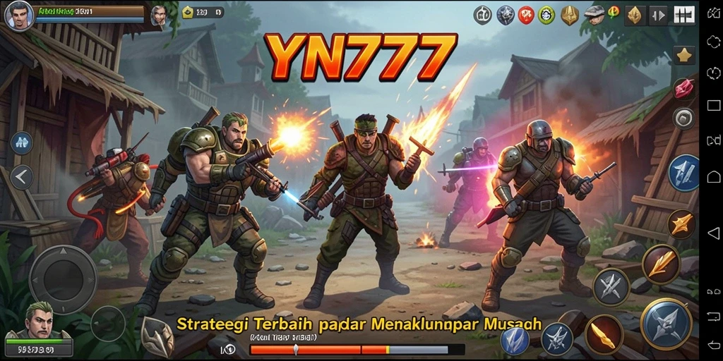 Tangkapan layar gameplay YN777 menampilkan pertempuran strategi yang mendebarkan.